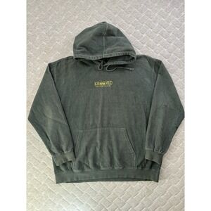 Krooked Skateboard Hoodie‎ Mens XL Green Y2K Krooked Eyes Corduroy Embroidered